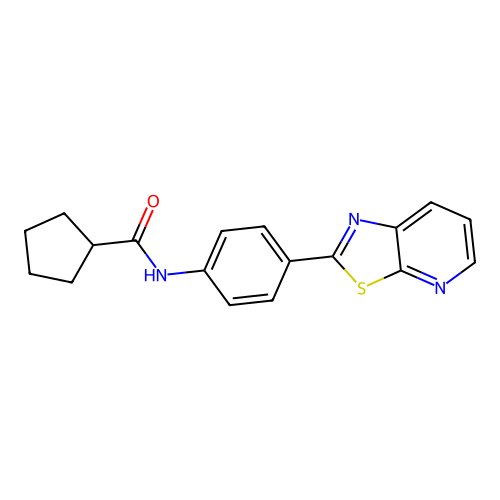N-(4-(thiazolo[5,4-b]pyridin-2-yl)phenyl)cyclopentanecarboxamide structure