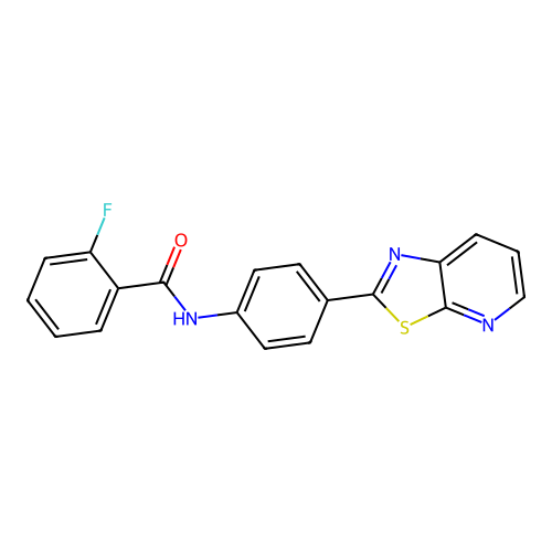 2-fluoro-N-(4-(thiazolo[5,4-b]pyridin-2-yl)phenyl)benzamide structure
