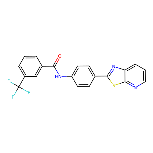 N-(4-(thiazolo[5,4-b]pyridin-2-yl)phenyl)-3-(trifluoromethyl)benzamide structure