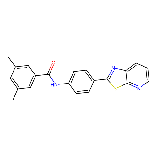 3,5-dimethyl-N-(4-(thiazolo[5,4-b]pyridin-2-yl)phenyl)benzamide structure
