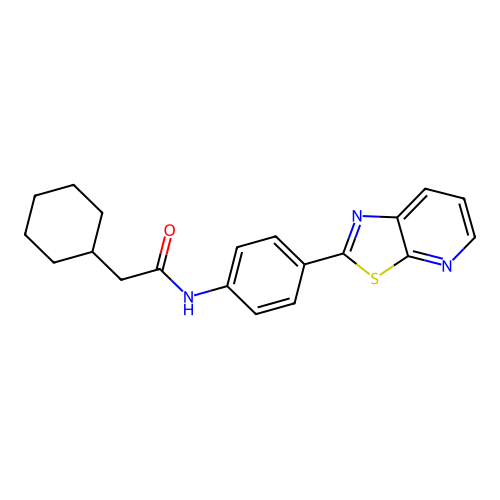 2-cyclohexyl-N-(4-(thiazolo[5,4-b]pyridin-2-yl)phenyl)acetamide structure