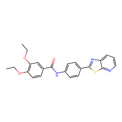 3,4-diethoxy-N-(4-(thiazolo[5,4-b]pyridin-2-yl)phenyl)benzamide structure