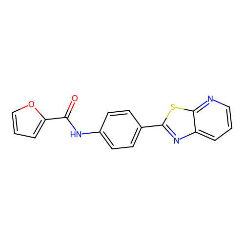 N-[4-([1,3]thiazolo[5,4-b]pyridin-2-yl)phenyl]furan-2-carboxamide structure