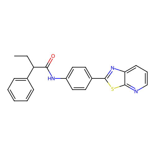 2-phenyl-N-(4-(thiazolo[5,4-b]pyridin-2-yl)phenyl)butanamide structure