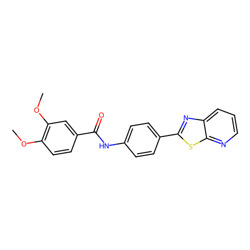 3,4-dimethoxy-N-(4-{[1,3]thiazolo[5,4-b]pyridin-2-yl}phenyl)benzamide structure