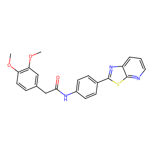 2-(3,4-dimethoxyphenyl)-N-(4-{[1,3]thiazolo[5,4-b]pyridin-2-yl}phenyl)acetamide structure