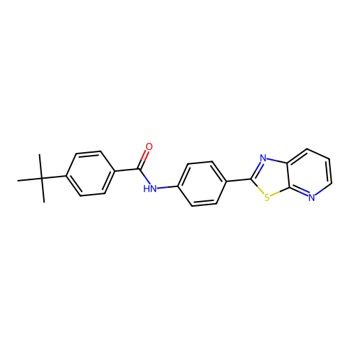 4-(tert-butyl)-N-(4-(thiazolo[5,4-b]pyridin-2-yl)phenyl)benzamide structure