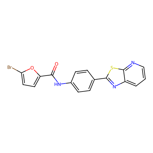 5-bromo-N-(4-(thiazolo[5,4-b]pyridin-2-yl)phenyl)furan-2-carboxamide structure