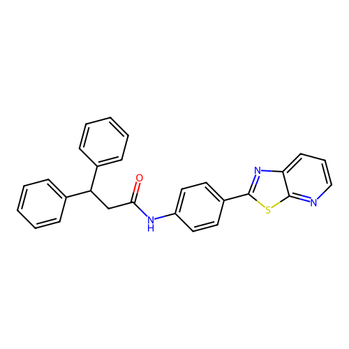 3,3-diphenyl-N-(4-{[1,3]thiazolo[5,4-b]pyridin-2-yl}phenyl)propanamide structure
