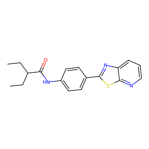 2-ethyl-N-(4-(thiazolo[5,4-b]pyridin-2-yl)phenyl)butanamide structure