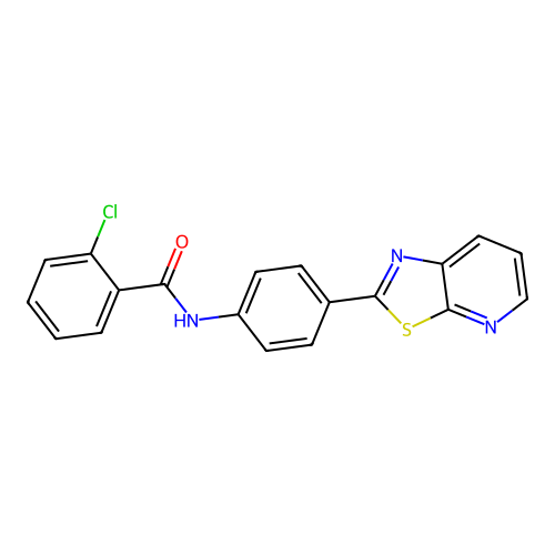 2-chloro-N-(4-(thiazolo[5,4-b]pyridin-2-yl)phenyl)benzamide structure
