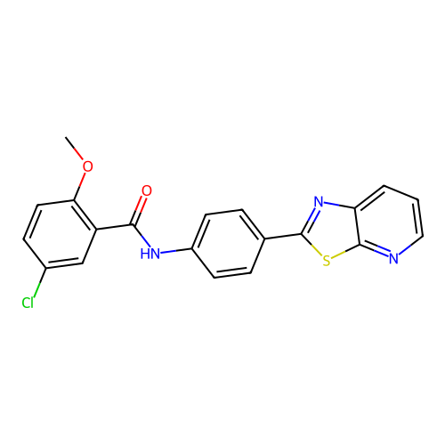 5-chloro-2-methoxy-N-(4-(thiazolo[5,4-b]pyridin-2-yl)phenyl)benzamide structure