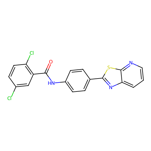 2,5-dichloro-N-(4-(thiazolo[5,4-b]pyridin-2-yl)phenyl)benzamide structure