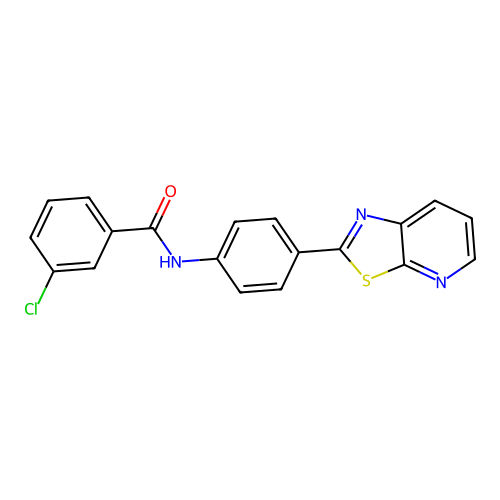 3-chloro-N-(4-(thiazolo[5,4-b]pyridin-2-yl)phenyl)benzamide structure