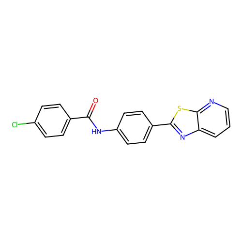 4-chloro-N-(4-(thiazolo[5,4-b]pyridin-2-yl)phenyl)benzamide structure