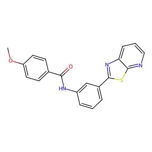 4-Methoxy-N-(3-{[1,3]thiazolo[5,4-B]pyridin-2-YL}phenyl)benzamide structure