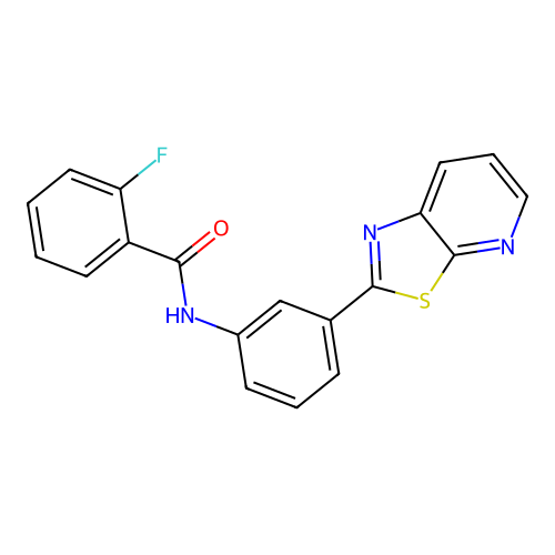 2-Fluoro-N-(3-{[1,3]thiazolo[5,4-B]pyridin-2-YL}phenyl)benzamide structure