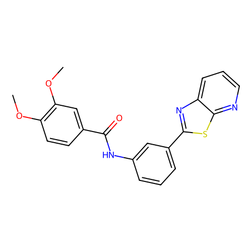 3,4-Dimethoxy-N-(3-{[1,3]thiazolo[5,4-B]pyridin-2-YL}phenyl)benzamide structure