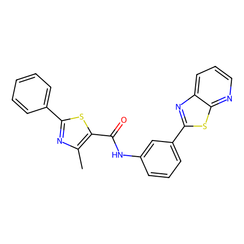 4-METHYL-2-PHENYL-N-(3-{[1,3]THIAZOLO[5,4-B]PYRIDIN-2-YL}PHENYL)-1,3-THIAZOLE-5-CARBOXAMIDE structure