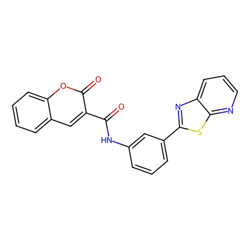2-oxo-N-(3-(thiazolo[5,4-b]pyridin-2-yl)phenyl)-2H-chromene-3-carboxamide structure