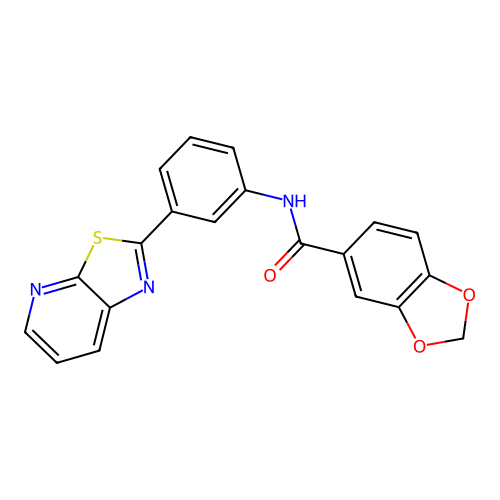 N-(3-{[1,3]Thiazolo[5,4-B]pyridin-2-YL}phenyl)-2H-1,3-benzodioxole-5-carboxamide structure