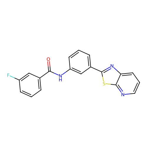 3-Fluoro-N-(3-{[1,3]thiazolo[5,4-B]pyridin-2-YL}phenyl)benzamide structure