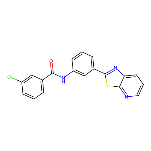 3-Chloro-N-(3-{[1,3]thiazolo[5,4-B]pyridin-2-YL}phenyl)benzamide structure