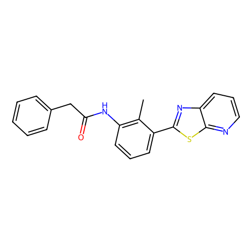 N-(2-methyl-3-{[1,3]thiazolo[5,4-b]pyridin-2-yl}phenyl)-2-phenylacetamide structure