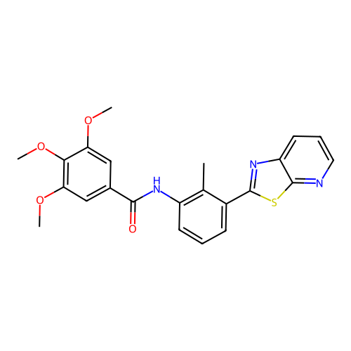 3,4,5-TRIMETHOXY-N-(2-METHYL-3-{[1,3]THIAZOLO[5,4-B]PYRIDIN-2-YL}PHENYL)BENZAMIDE structure