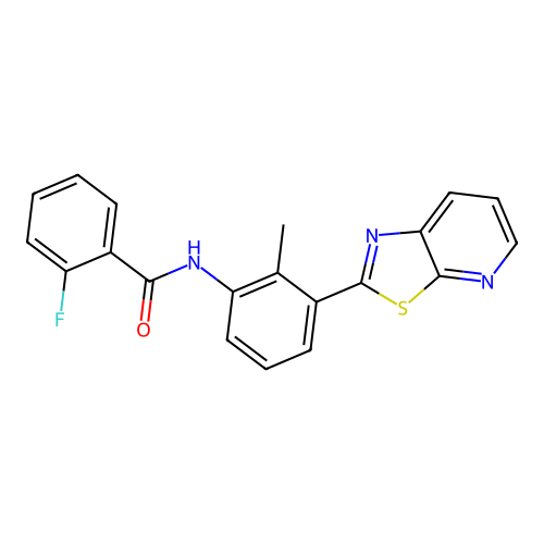 2-Fluoro-N-(2-methyl-3-{[1,3]thiazolo[5,4-B]pyridin-2-YL}phenyl)benzamide structure