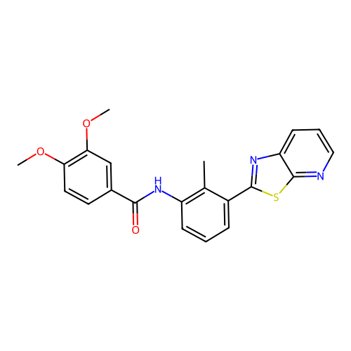 3,4-Dimethoxy-N-(2-methyl-3-{[1,3]thiazolo[5,4-B]pyridin-2-YL}phenyl)benzamide structure