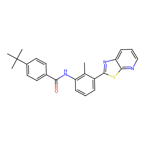 4-(tert-butyl)-N-(2-methyl-3-(thiazolo[5,4-b]pyridin-2-yl)phenyl)benzamide structure