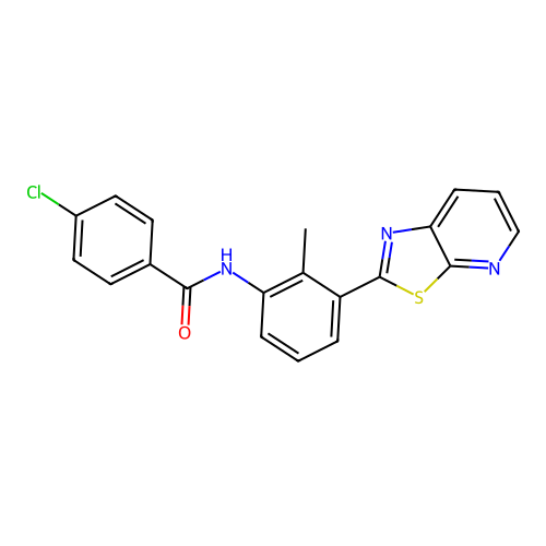4-Chloro-N-(2-methyl-3-{[1,3]thiazolo[5,4-B]pyridin-2-YL}phenyl)benzamide structure