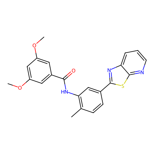 3,5-Dimethoxy-N-(2-methyl-5-{[1,3]thiazolo[5,4-B]pyridin-2-YL}phenyl)benzamide structure