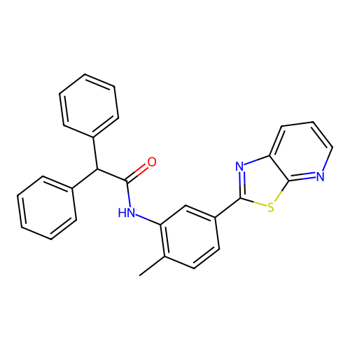 N-(2-Methyl-5-{[1,3]thiazolo[5,4-B]pyridin-2-YL}phenyl)-2,2-diphenylacetamide structure