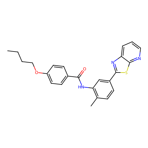 4-Butoxy-N-(2-methyl-5-{[1,3]thiazolo[5,4-B]pyridin-2-YL}phenyl)benzamide structure