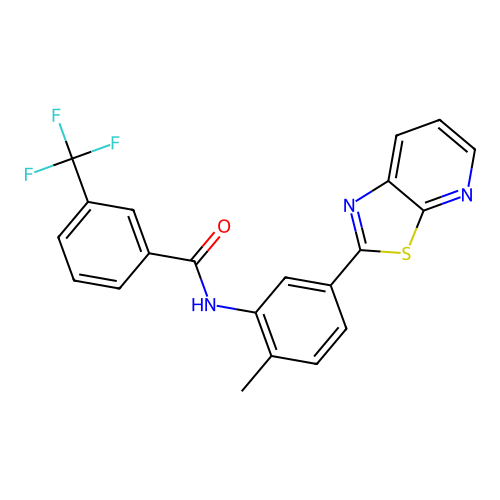 N-(2-METHYL-5-{[1,3]THIAZOLO[5,4-B]PYRIDIN-2-YL}PHENYL)-3-(TRIFLUOROMETHYL)BENZAMIDE structure