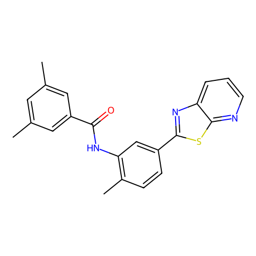 3,5-Dimethyl-N-(2-methyl-5-{[1,3]thiazolo[5,4-B]pyridin-2-YL}phenyl)benzamide structure