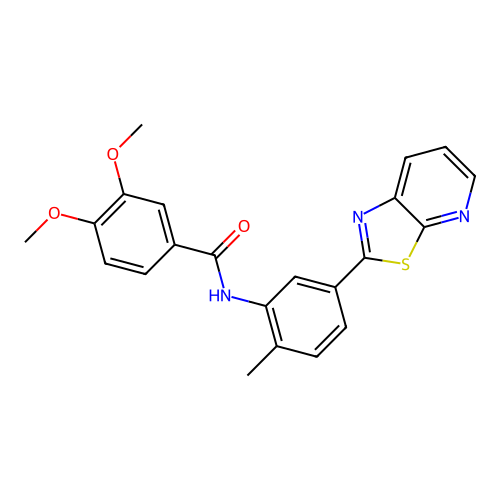 3,4-Dimethoxy-N-(2-methyl-5-{[1,3]thiazolo[5,4-B]pyridin-2-YL}phenyl)benzamide structure