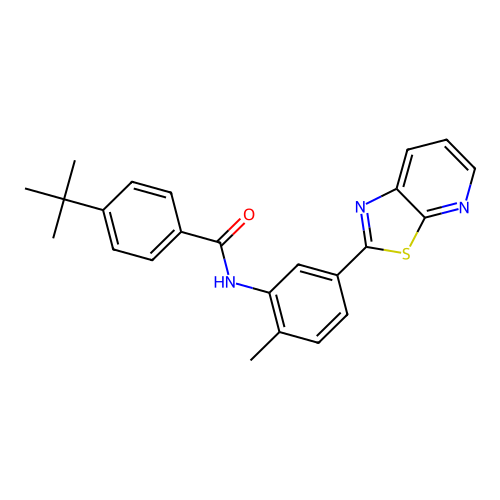 4-(tert-butyl)-N-(2-methyl-5-(thiazolo[5,4-b]pyridin-2-yl)phenyl)benzamide structure