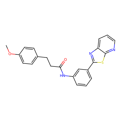 3-(4-methoxyphenyl)-N-(3-(thiazolo[5,4-b]pyridin-2-yl)phenyl)propanamide structure