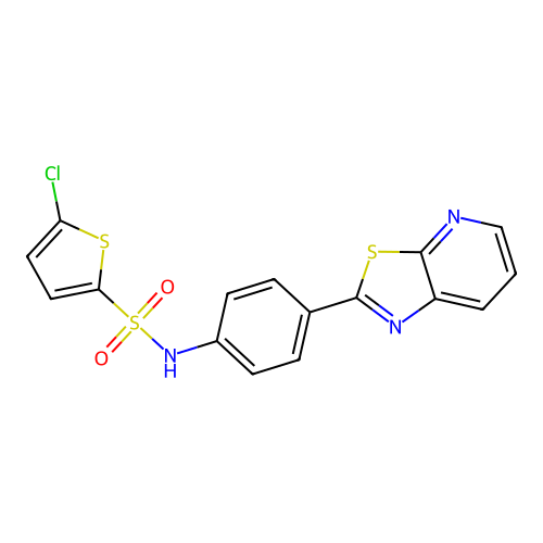 5-chloro-N-[4-(2-thiazolo[5,4-b]pyridinyl)phenyl]-2-thiophenesulfonamide structure