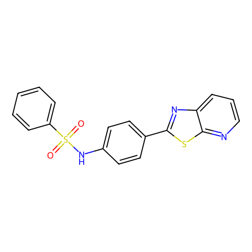 N-(4-{[1,3]thiazolo[5,4-b]pyridin-2-yl}phenyl)benzenesulfonamide structure