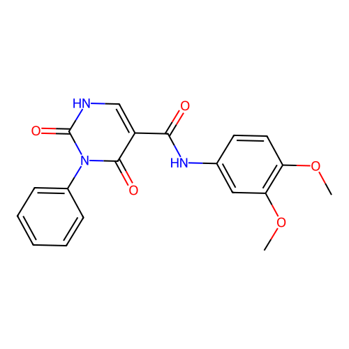 N-(3,4-dimethoxyphenyl)-2,4-dioxo-3-phenyl-1,2,3,4-tetrahydropyrimidine-5-carboxamide structure