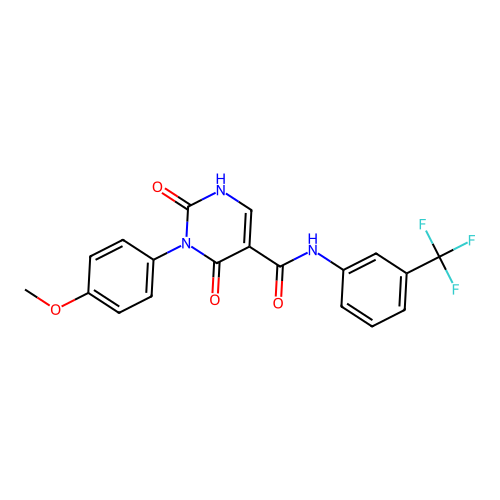 3-(4-methoxyphenyl)-2,4-dioxo-N-[3-(trifluoromethyl)phenyl]-1,2,3,4-tetrahydropyrimidine-5-carboxamide structure