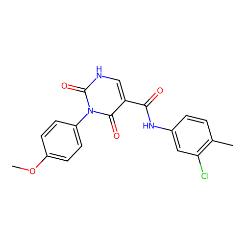N-(3-chloro-4-methylphenyl)-3-(4-methoxyphenyl)-2,4-dioxo-1,2,3,4-tetrahydropyrimidine-5-carboxamide structure