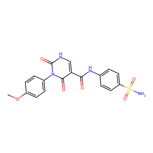 3-(4-methoxyphenyl)-2,4-dioxo-N-(4-sulfamoylphenyl)-1,2,3,4-tetrahydropyrimidine-5-carboxamide structure