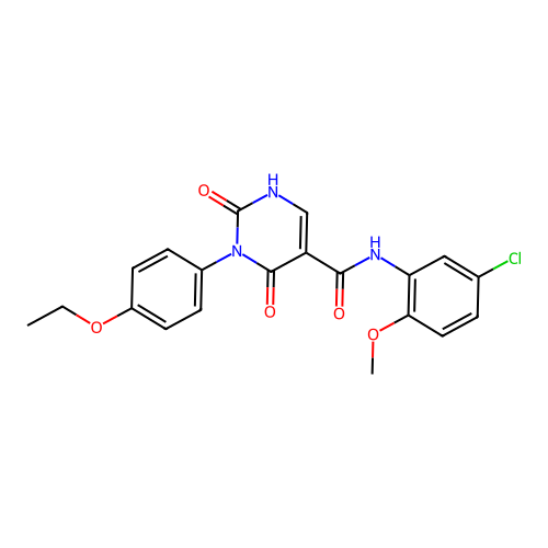 N-(5-chloro-2-methoxyphenyl)-3-(4-ethoxyphenyl)-2,4-dioxo-1,2,3,4-tetrahydropyrimidine-5-carboxamide structure