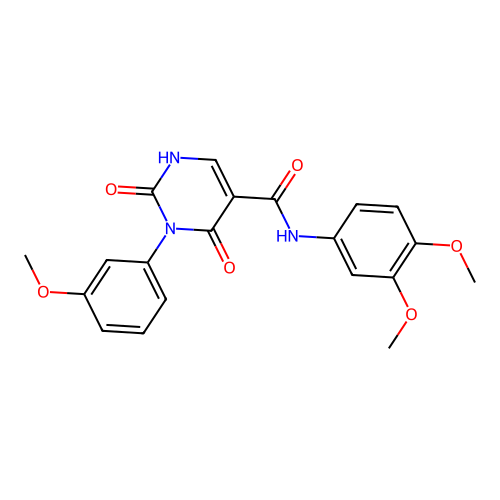 N-(3,4-dimethoxyphenyl)-3-(3-methoxyphenyl)-2,4-dioxo-1,2,3,4-tetrahydropyrimidine-5-carboxamide structure