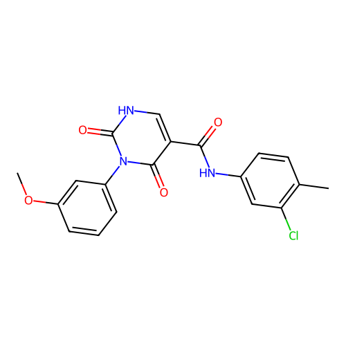N-(3-chloro-4-methylphenyl)-3-(3-methoxyphenyl)-2,4-dioxo-1,2,3,4-tetrahydropyrimidine-5-carboxamide structure